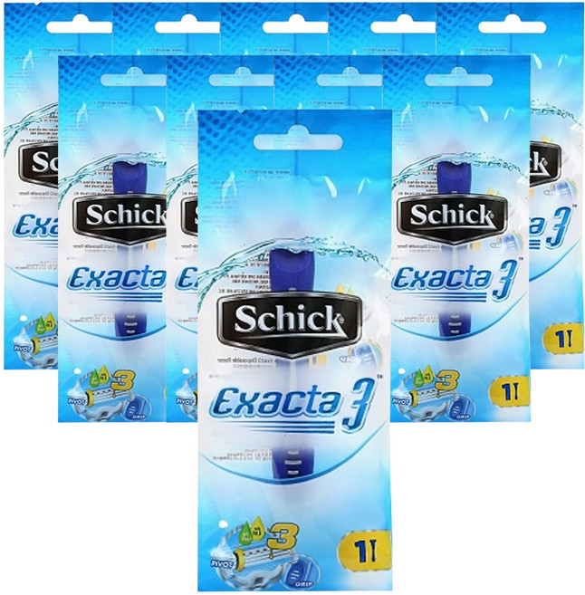 이그젝타3 센서티브 휴대용 면도기 1입, 1개입, 10개