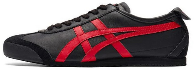 SS25 Tiger 남녀 공용 가죽 리빙 스니커즈 블랙 1183C102-004