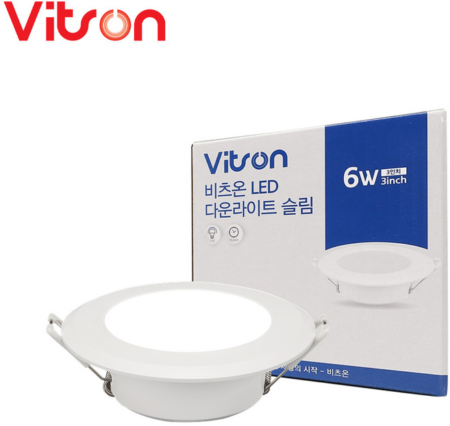 비츠온 3인치 6W LED 슬림 다운라이트, 1개