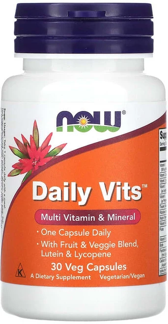 NOW Foods Daily Vits 종합 비타민 & 미네랄 베지 캡슐 30정 NOW-03775, 1개 - 쿠팡