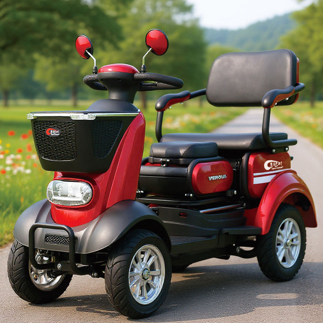 홍단이 노인 전동 스쿠터 노인전동차 스쿠터 사륜, 1개, 노인전동스쿠터 홍단이