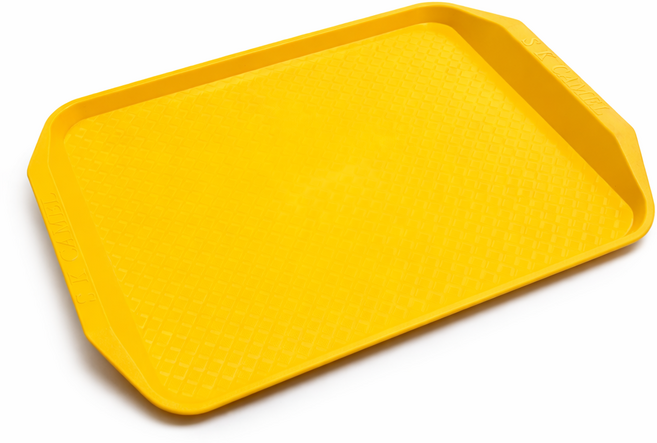 패스트푸드 쟁반 햄버거 카페 트레이 손잡이 컬러 플라스틱 업소용 셀프, 1개, 노랑색