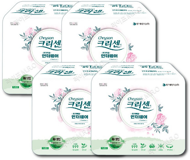 크리센 성인용 팬티기저귀 프리미엄 언더웨어, 특대형, 4개, 10개입
