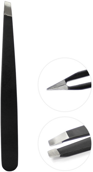 어스엔유 스텐레스 초정밀 사선 족집게(1개입) 잔털정리 눈썹정리, 1개