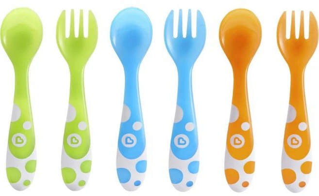 실리콘식기 식기 먼치킨 멀티™ 유아용 포크와 숟가락 세트 (6개입), 6개입 1개 - 쿠팡