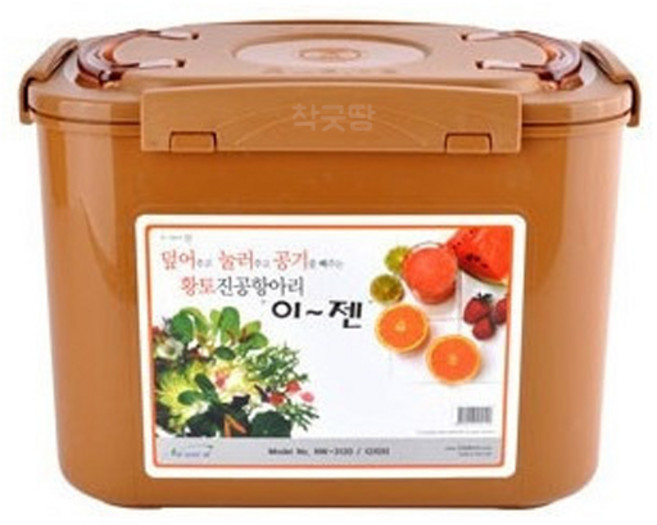 [굿누리] 이젠 황토진공항아리 사각 12L / 장아찌 매실 오이지 진공밀폐용기 / 발효용기, 1개