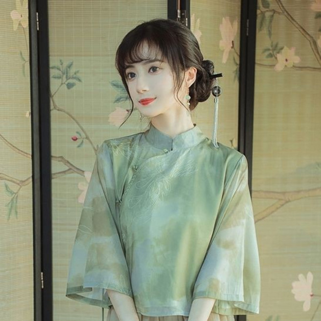春夏改良式旗袍兩件式套裝 文藝中國風