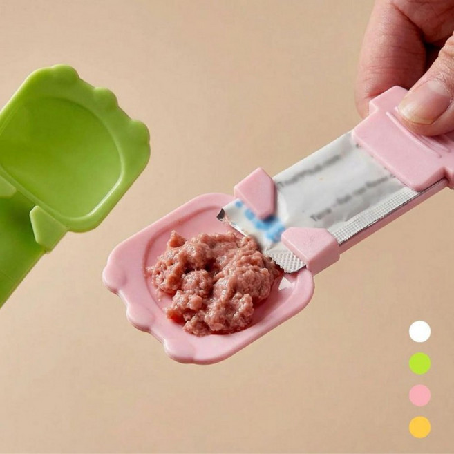 고양이 츄르짜개 간식 츄르 스푼 추르 숟가락, 핑크, 1개