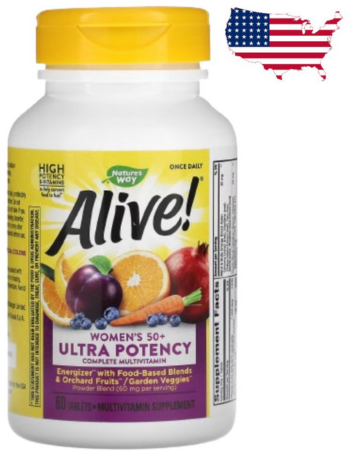 얼라이브 아이오딘 종합 멀티 비타민 우먼 울트라 포텐시 컴플리트 60정, 2개