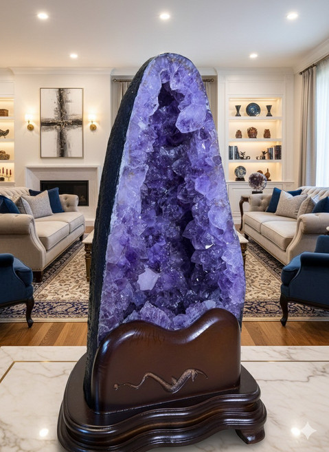紫水晶洞擺件 20cm寬 10.3KG, 紫水晶