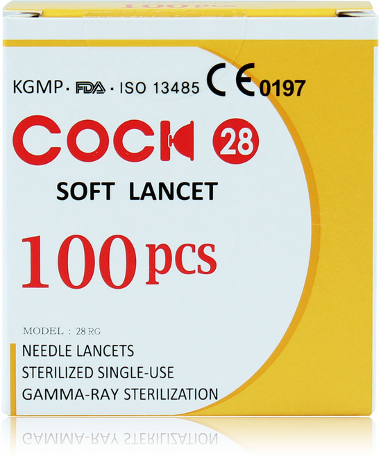 콕 소프트 채혈침 28G 100입 1박스 아큐첵 호환용 란셋