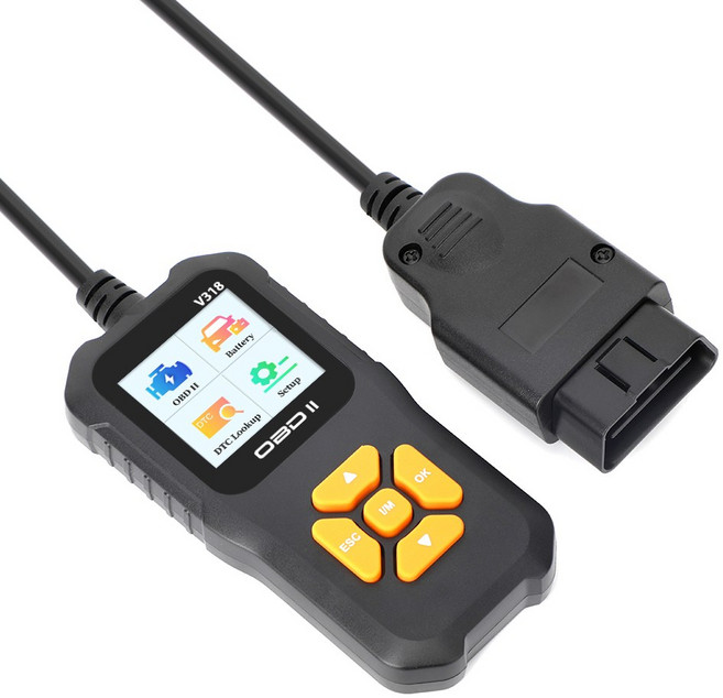 자동 진단 도구 스캐너 배터리 테스터 OBD2 명확한 오류 감지 다국어 지원 V318, 01 V318, 1개