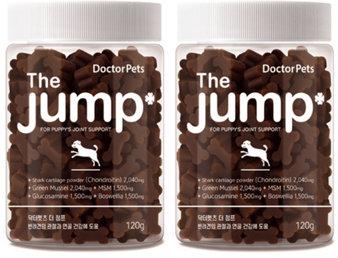 닥터펫츠 강아지 관절영양제 콘드로이친 초록입홍합 슬개골 관절 통증개선 무릎근육 고함량 120g, 120정, 뼈/관절강화, 2개