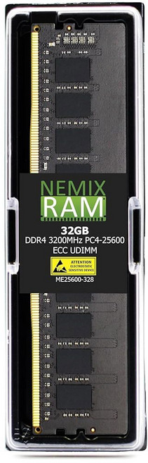NEMIX RAM 32GB 1X32GB DDR4 3200MHZ PC4-25600 2Rx8 1 2V CL22 288-PIN ECC 언버퍼링 UDIMM 슈퍼마이크로 MEM-DR432M, 4 32GB (1X32GB) DDR4 3200MHZ U