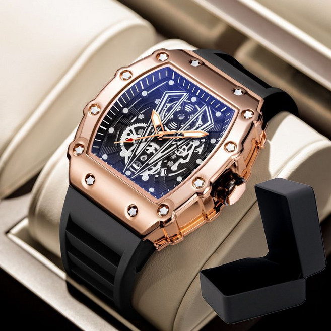 JWW008 Comudin 고급 럭셔리 캐주얼 스포티 패션 실리콘 러버 고무 젤리 우레탄 밴드 남자 손목 시계