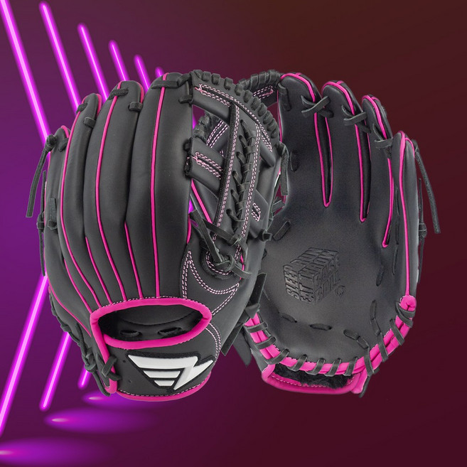 러펠스 큐브 블랙 시리즈 야구 글러브 내야수용 십자웹 핑크라인, 우투 (왼손 착용), 1개, 블랙/핑크