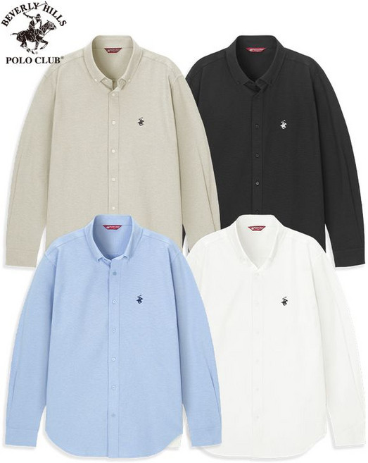 비버리힐즈폴로클럽 사계절 캐주얼 비즈니스 옥스포드 긴팔 셔츠 4컬러