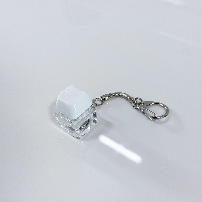 LED 키캡 키링 화이트 1구 고양이 MAO 프로파일 열쇠고리 RGB 딸깍이 청축 가방 차키 에어팟, 1개