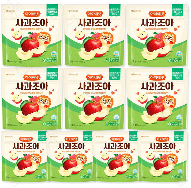 아이배냇 사과조아 동결건조 과일칩, 10개, 15g