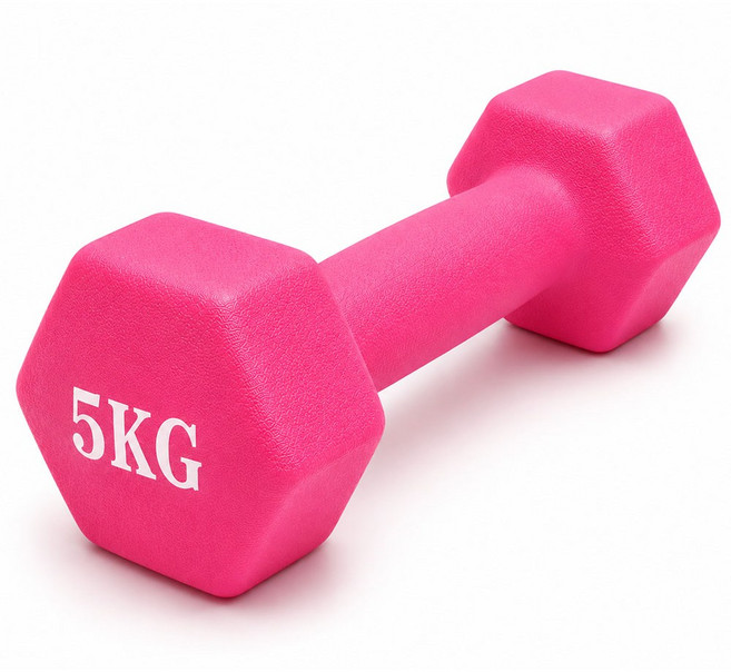 鑄鐵一體成型六角啞鈴, 1個, 5kg