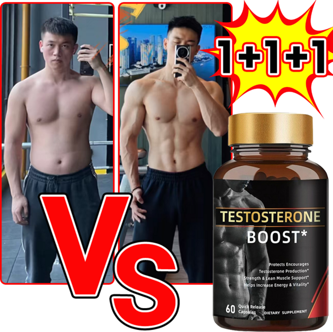 [헬스보조] 남자 근육 강화제 남성 호르몬 테스토스테론 영양제 에너지 부스터 남성 정력제, 3개, 60정