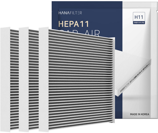 3개 하나필터 PM2.5 차량용 자동차 에어컨 필터 초미세먼지 제거 국내산, HF-10