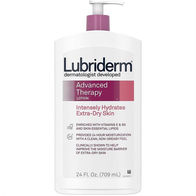 Lubriderm Advanced Therapy 루브리덤 어드밴스 테라피 바디 로션 24oz(709ml) 3팩, 709ml