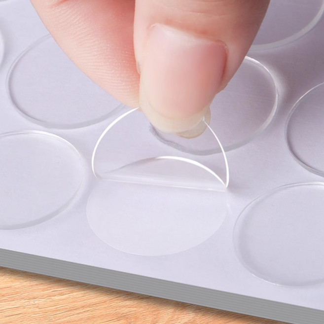 70p/140p 원형 논슬립 스티커 가구 밀림 방지 패드 미끄럼 양면 고무, 투명, 1세트