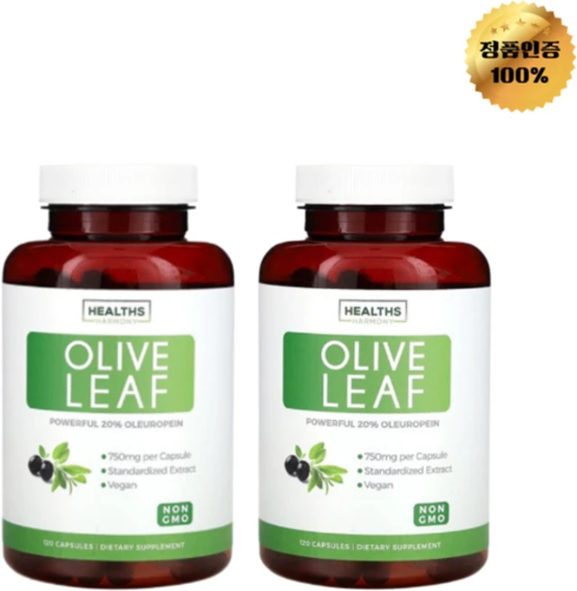 1+1 헬스 하모니 올리브 잎 750mg 캡슐 120정, 2개 - 쿠팡