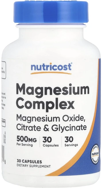 Nutricost 마그네슘 복합체 500mg 캡슐 30정, Nutricost마그네슘복합체500mg캡슐30정, 1개 - 쿠팡