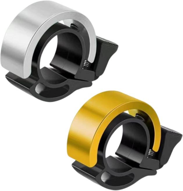 올리OLI 자전거 킥보드 따르릉 경적 미니 벨, 1세트, 실버+옐로우