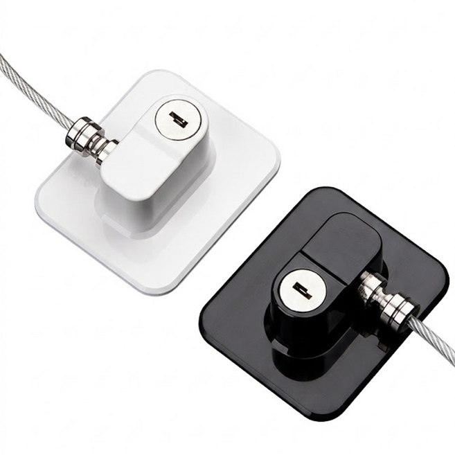 몽빵 무타공 열쇠 잠금장치, 2개, 블랙