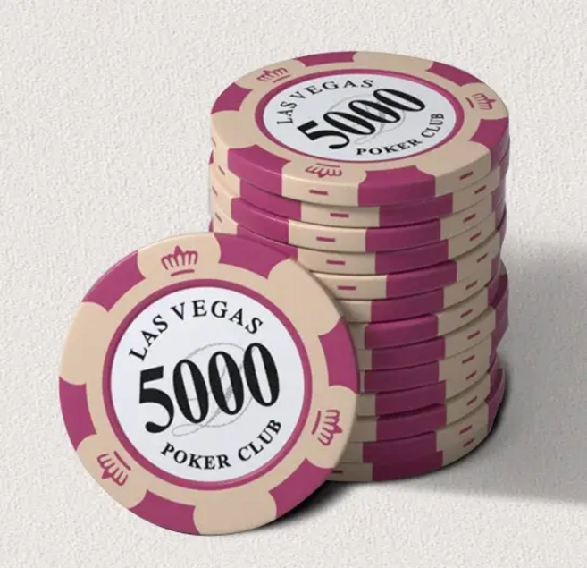 데칼클레이 포커칩 국제규격 라스베가스 카지노칩 경기용 홀덤칩 40매, 1세트, 핑크