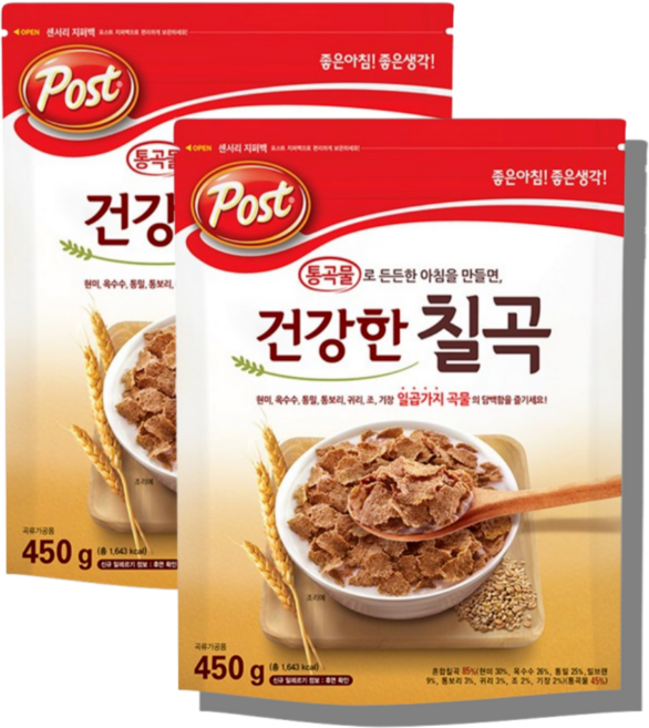동서 포스트 건강한칠곡 시리얼, 450g, 2개