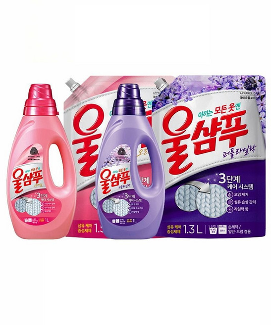 애경울샴푸 애경 울샴푸 라일락 오리지날 용기 리필 대용량 1L, 1