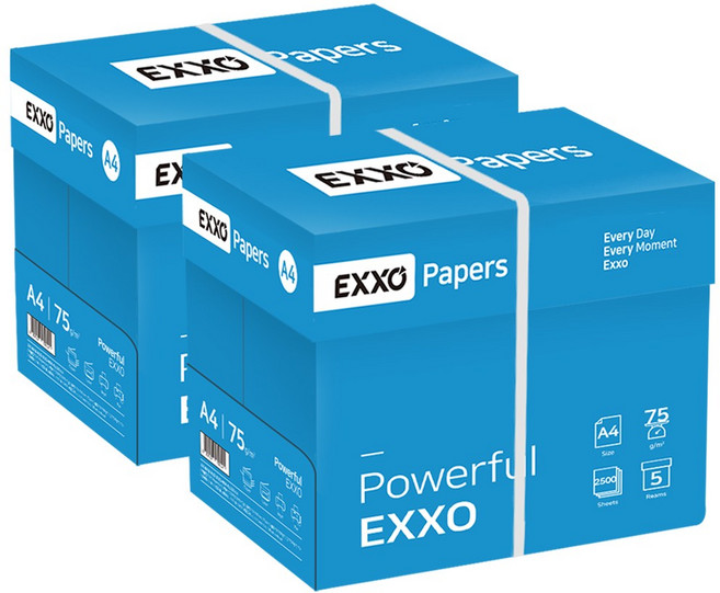 엑소(EXXO) A4 복사용지(A4용지) 75g 2BOX(5000매), 5000개