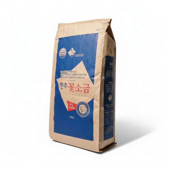 바삭바삭 구운 한주 꽃소금 20kg/ 국산/ 정제소금/ 재저소금/ 재제염/ 대용량, 1개, 20kg