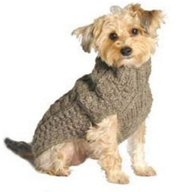 Chilly Dog 케이블 강아지 스웨터 S 그레이