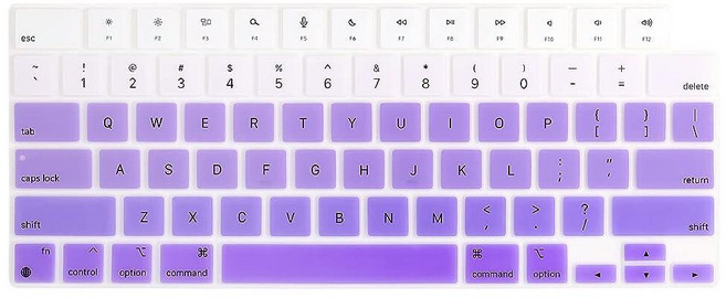 Batianda M2 M3 칩 맥북 에어 15인치 2023 2024 및 맥북 에어 13.6인치 2022 모델 A2681/A3113용 프리미엄 TPU 키보드 커버 소프트 터치, 흰색에서 보라색