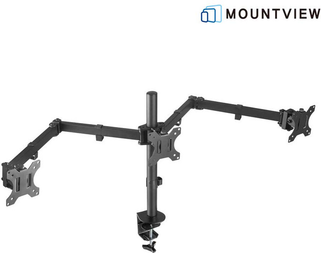 마운트뷰 트리플 모니터 암 클램프형 거치대 MV12-C034N, 1개, 블랙 [BOM897]