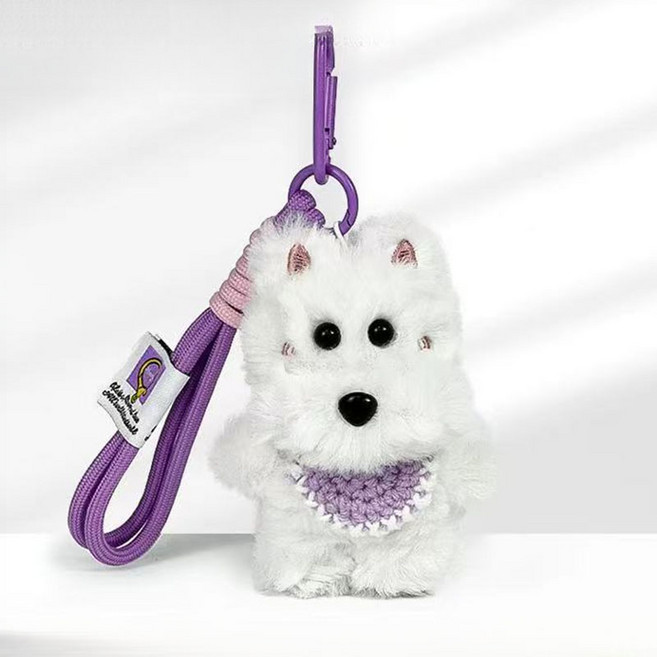 강아지 키 링 백팩 홀더, 흰색, 1개