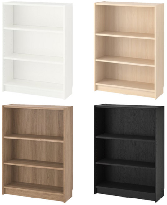 이케아 BILLY 빌리 와이드 책장 /수납장/서랍장/진열장, 3단, 화이트