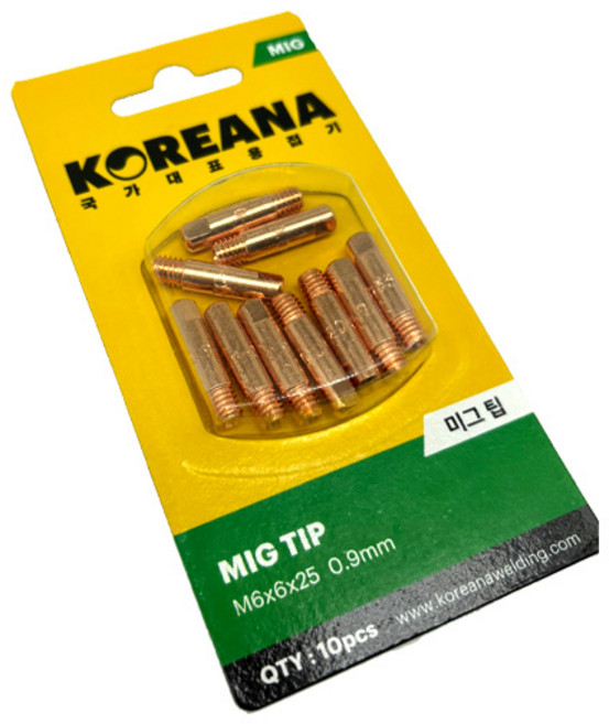 논가스용접기용 미그팁 0.9mm(10개) 코리아나 제이식 현대, 1개