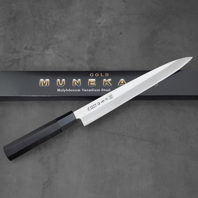 AUS-6 무네카게 팔각 블랙핸들 단조 사시미칼(270mm), 1개