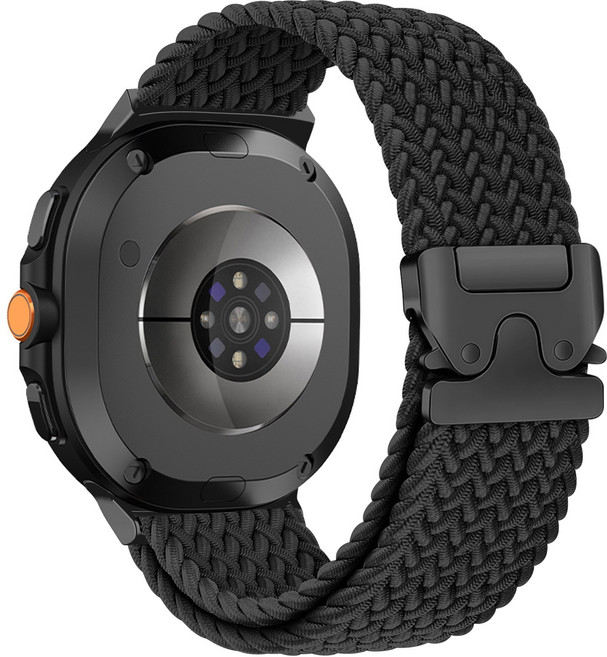 밴드톡 갤럭시워치8 호환 40/44/46mm클래식 파라슈트 스타일 버클 브레이드 스포츠 루프 스트랩, 블랙