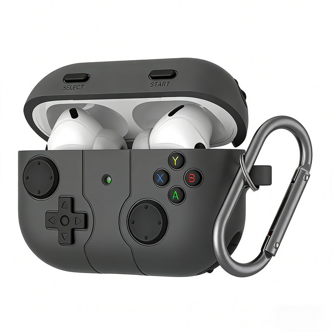 SUKI 실리콘 에어팟케이스 게임 조이스틱 플레이어 디자인, 1개, 회색, 에어팟 3세대