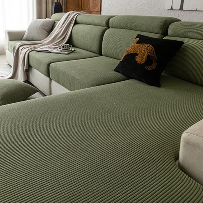 퍼펙트핏 와플 스판 분리형 쇼파커버 패드 천갈이, 1개, 그린