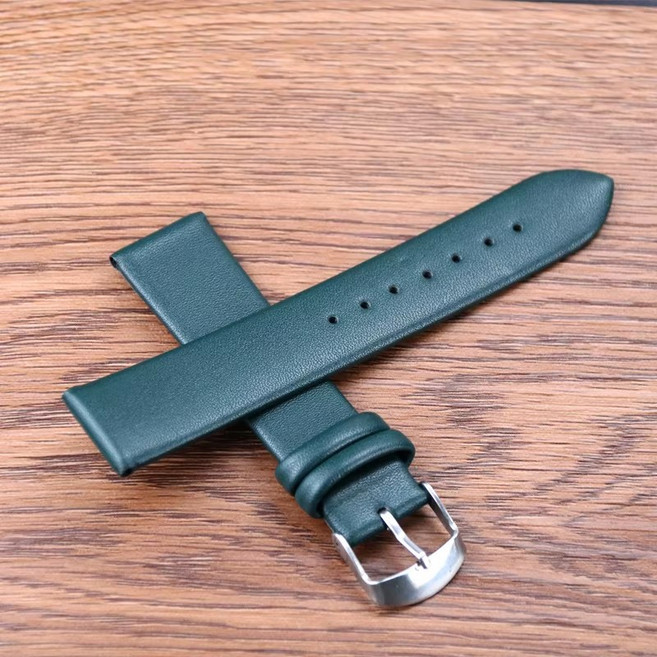 소프트 시계 스트랩 8mm 10mm 정품 가죽 브라운 호환 레드 핑크 블랙 밴드 Watchband Accessories F, [01] green, 01 green_01 8mm