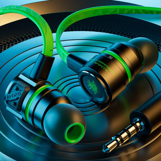 메이브 유선 이어폰 3.5mm 배그 게이밍 인이어 C타입, G20 그린(C타입)