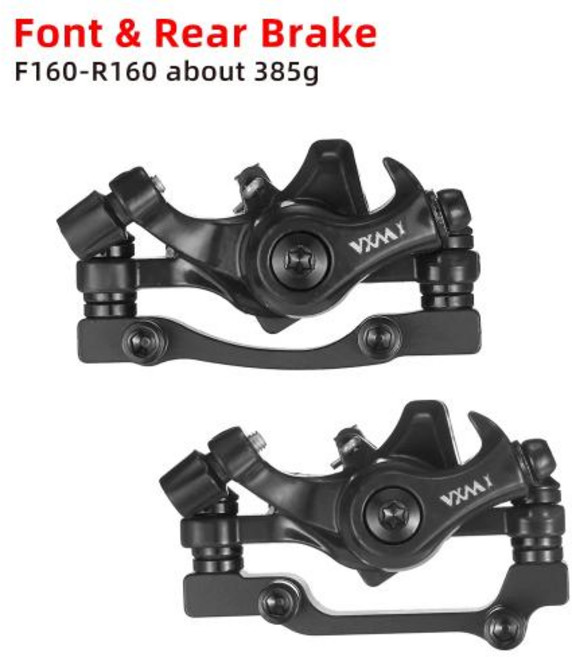 VXM 알루미늄 합금 자전거 디스크 브레이크 산악 도로 MTB 자전거 기계식 켈리퍼 디스크 브레이크 사이클링, FR Brake Black, 1개